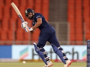 Indias Rohit Sharma bats during the fourth Twenty20 cricket AP