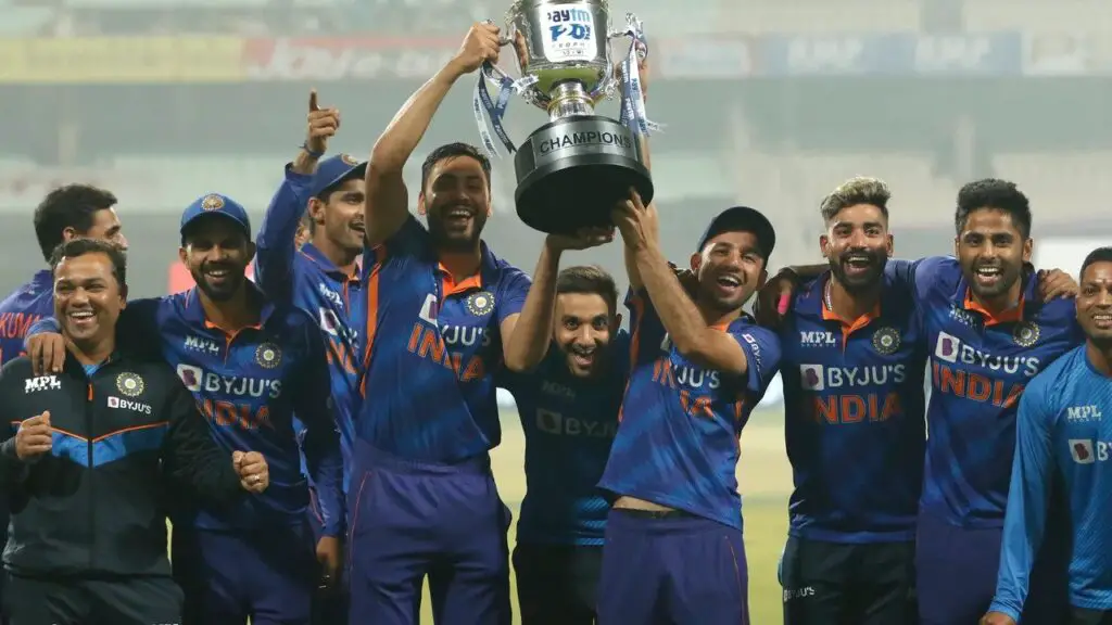 india vs west indies series trophy celebration