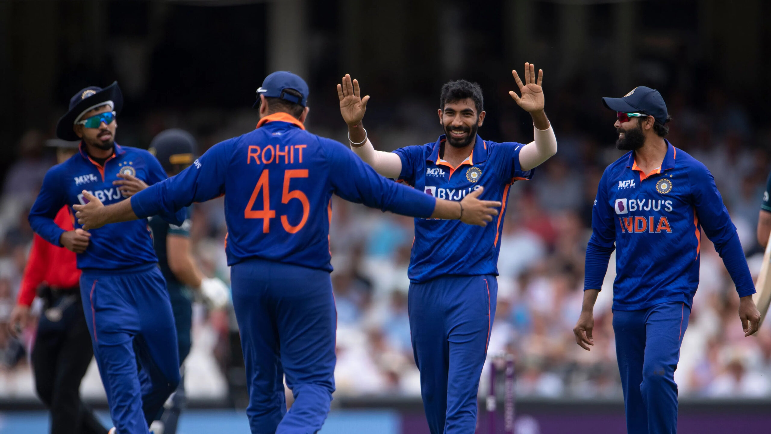 bumrah and rohit and jadeja scaled