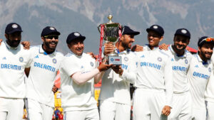 india with the trophy